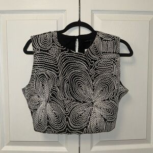 White and black crop top